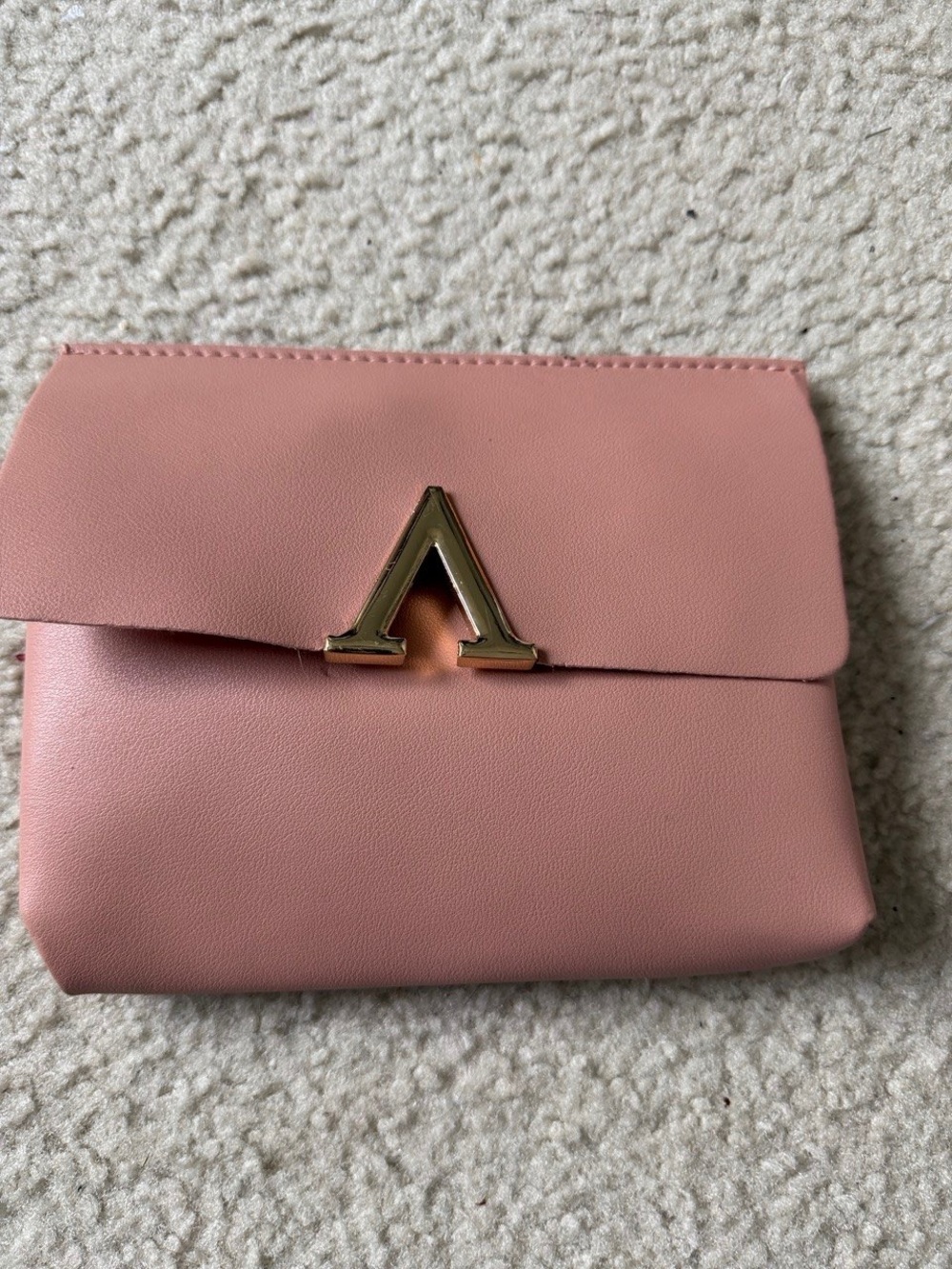 SHEIN Pink Clutch with Gold A Accent